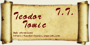Teodor Tomić vizit kartica